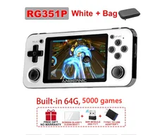 Anbernic rg351p retro handheld jogador de jogo rk3266 sistema linux embutido 5000 ps1 n64 fc jogos console de vídeo jogadores de música presentes