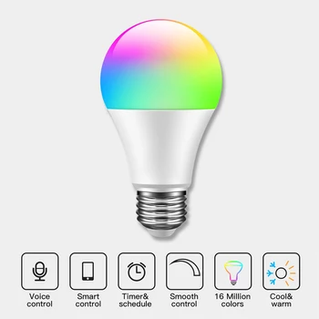 

WiFi Smart Bulb RGB+W LED Bulb B22 Dimmable Light Phone APP Clouding Intelligence Remote Control Work with Alexa Google Home