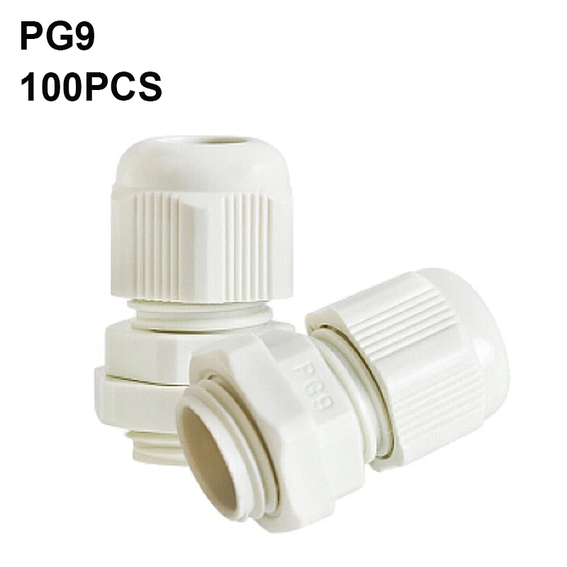 100 шт. PG9 водонепроницаемый кабельный сальник соединитель Белый Черный IP68 нейлоновый пластиковый провод кабель для 4-8 мм кабель M16 кабель ввод