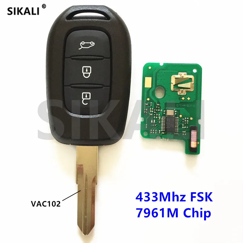SIKALI дистанционный ключ, пригодный для Renault Sandero Dacia Logan Lodgy Dokker Duster 433 МГц PCF7961M VAC102
