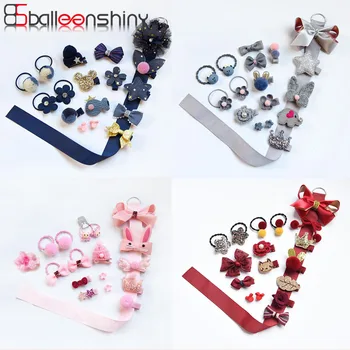 

Balleenshiny 17pcs Baby Girl Headband Lovely Children"s Princess Hairpin Cloth Baby Hair Rope Side Clip Kids Girls Birthday Gift