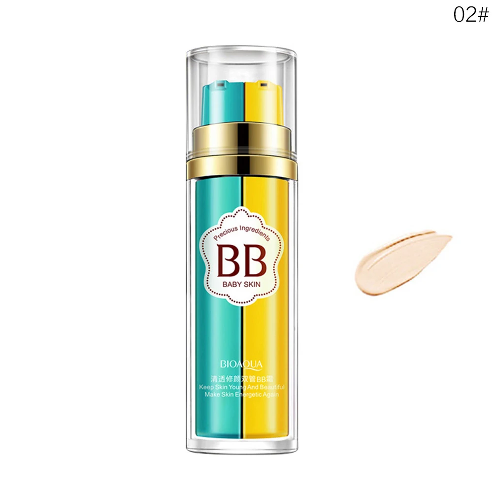 3 Types Newest Double Tube BB Cream Whitening Perfect Cover Blemish Concealer Nourishing Brightening Cosmetic Foundation TSLM2