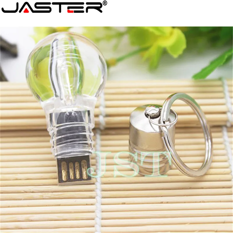 JASTER Fashion hot selling creative LED color light bulb USB flash drive USB 2.0 4GB 8GB 16GB 32GB External Storage memory stick