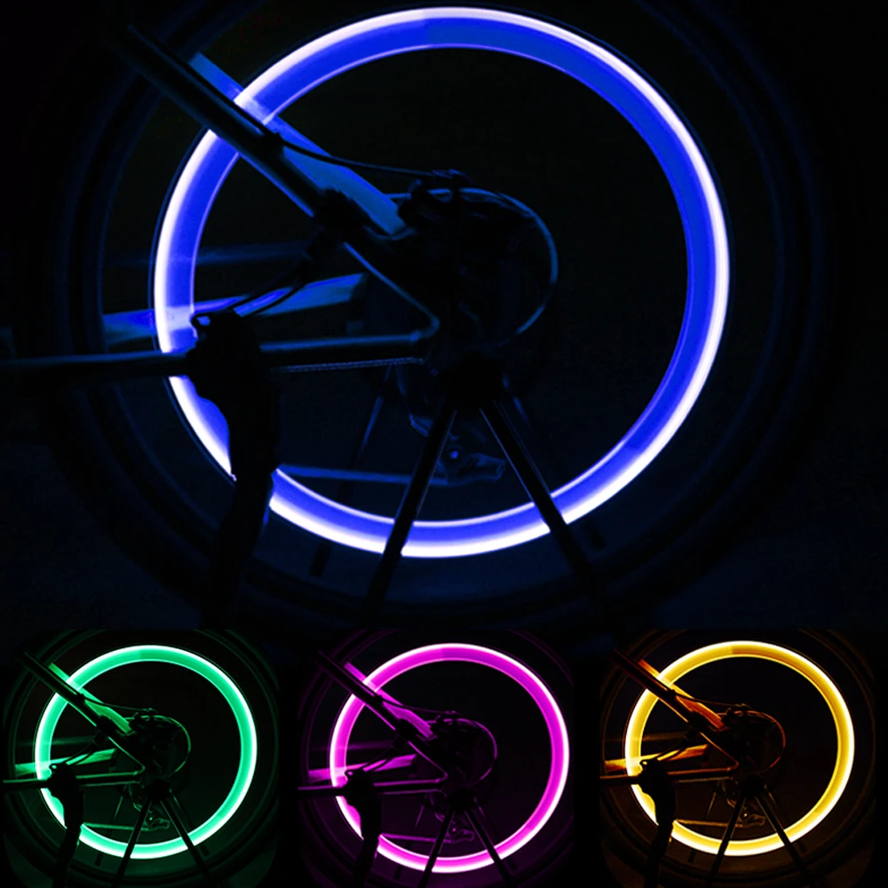 2Pcs Colorful Flash LED Lights Bike Bicycle Car Wheel Tire Stem Cap Safety Light | Автомобили и мотоциклы