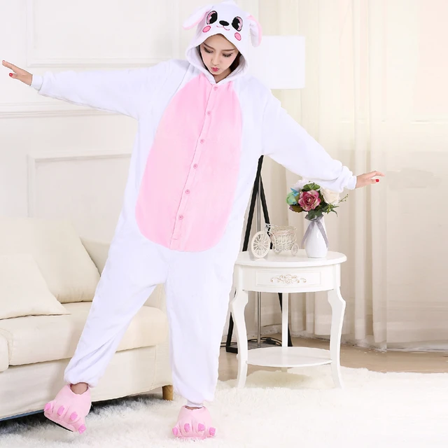 Kigurumi-Pijama de conejo para mujer niña, ropa de una pieza, Onesies de conejo para adultos y disfraz de Cosplay para - AliExpress