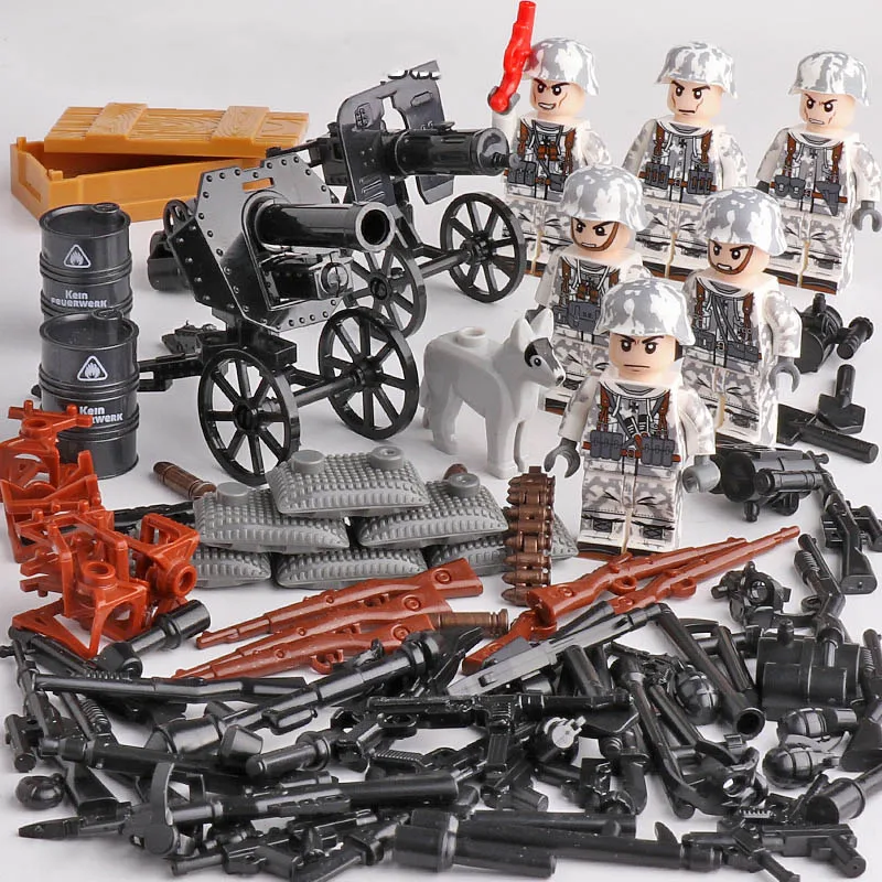 

WW2 LegoINGlys Figures Decisive Battle ALPS Building Blocks World War Army Forces Artillery Ghillie Suit Weapon Bricks Toys