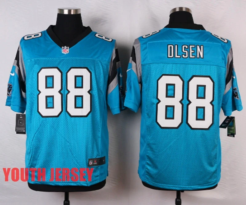 Белый Stitiched, Carolina, Cam Newton, Luke Kuechly, Greg Olsen, для молодежи, детский трикотаж - Цвет: Белый