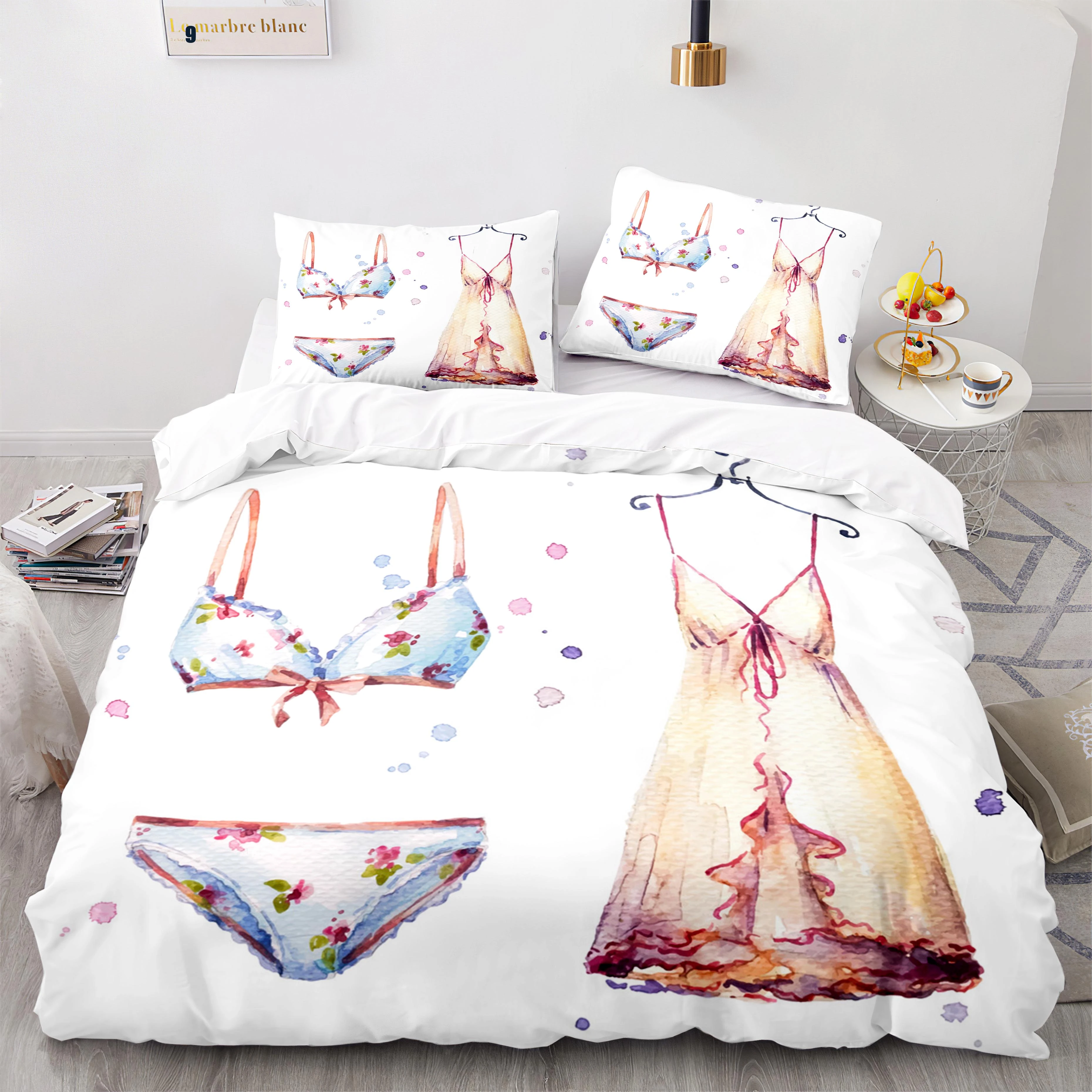 de ropa de cama de lencería Sexy para dormitorio de juego de cama doble, completo, tamaño King, Duvetcover, estampado 3D 015|Juegos de ropa de cama| - AliExpress