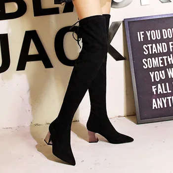 

Nice Ladies' Autumn Winter Pointed Boots Fashion High Heel Shoes Women High Heel Over-the-Knee Boots