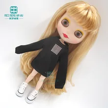 1 шт., одежда Blyth Doll, модная толстовка, белый, розовый, черный, коричневый, темно-зеленый для Blyth Azone OB23, OB24, кукла 1/6, аксессуары