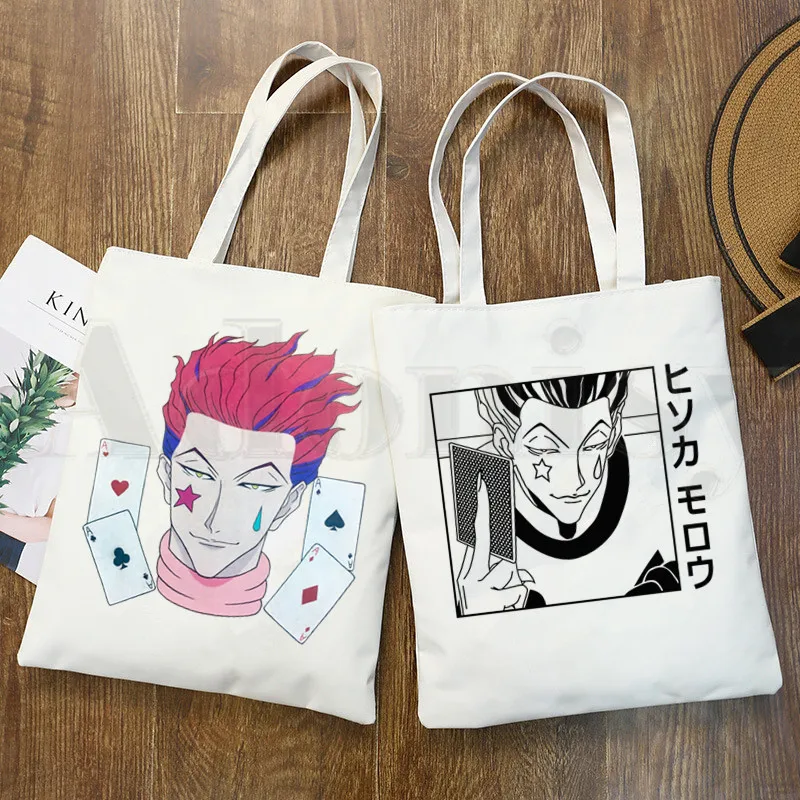 ¡Hisoka Morow de Hunter X Hunter Anime HxH hombro bolsas de lona de gran capacidad de la Universidad bolso Harajuku mujer bolsa de la compra