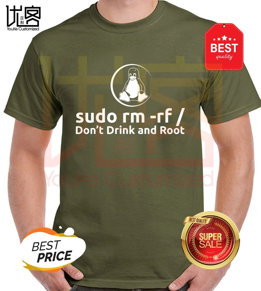 Linux Don't Drink And Root Shirts men's women's 100% cotton short sleeves tops tee printed Crewneck casual t-shirt | Мужская