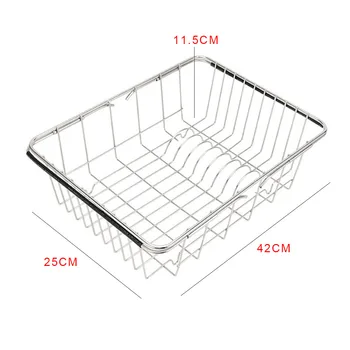 

Expandable Dish Drying Rack Over The Sink Adjustable Arms Dish Drainer Pots Bowls Plates Holder Basket
