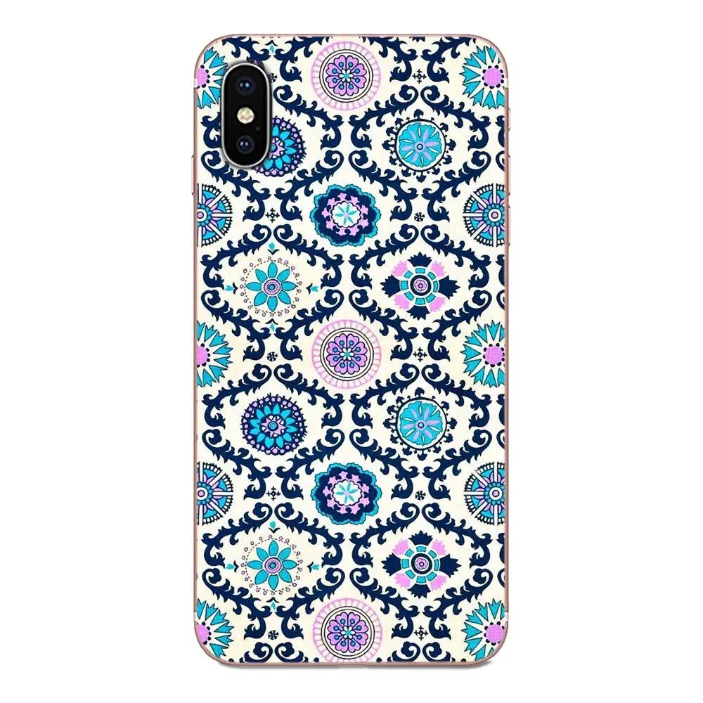 as picture Для Apple iPhone 4 4S 5 5C 5S SE 6 6S 7 8 11 Plus Pro X XS Max XR мягкий чехол милые пастельные плитка с марокканским узором мозаика - Цвет: as picture