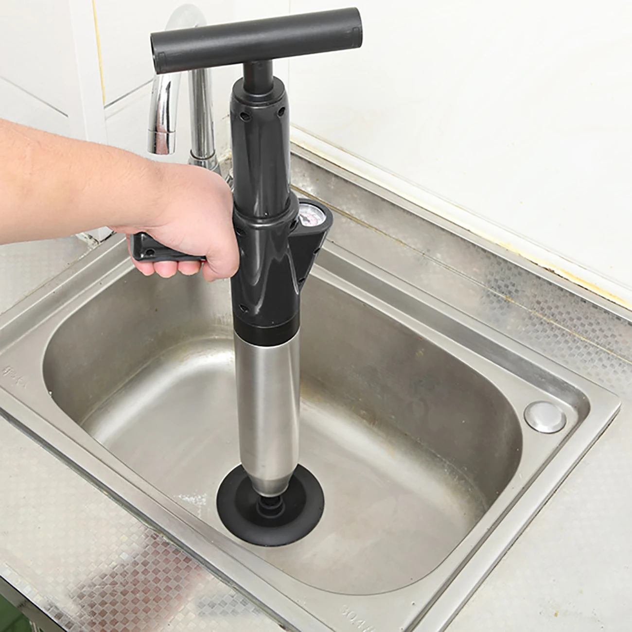 SINK & TOILET UNBLOCKER Blocked Waste Pipe Bath/Shower Pump Plunger