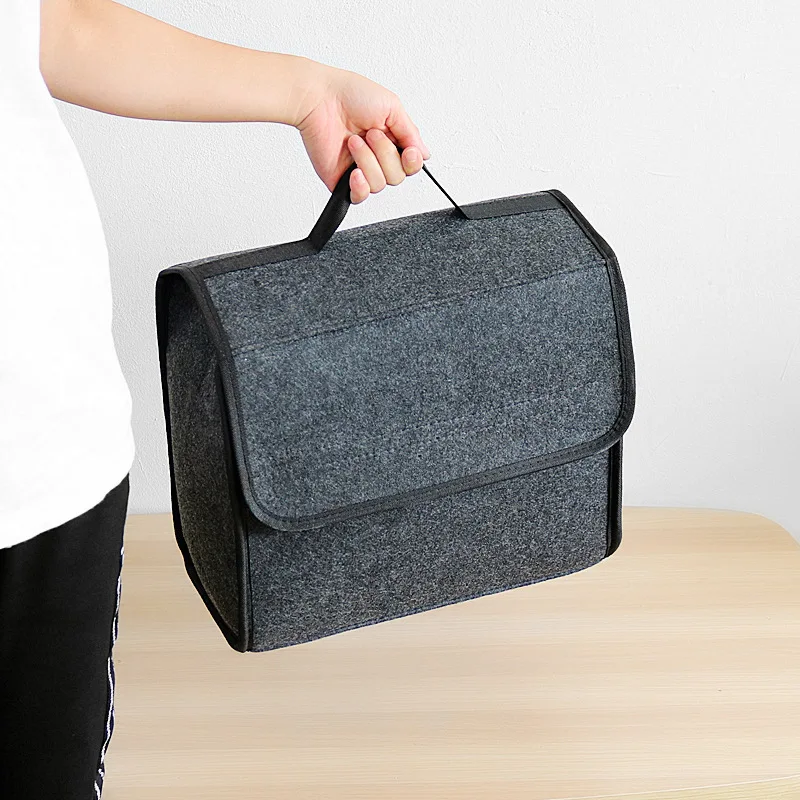 Soft Felt Car Trunk Storage Box Folding Carpet Bag Organizer Pack With  Handle