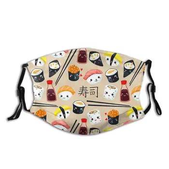 

Kawaii Sushi Non-Disposable Mouth Face Mask Food Anti Haze Dustproof Mask With Filters Protection Cover Respirator Mouth Muffle