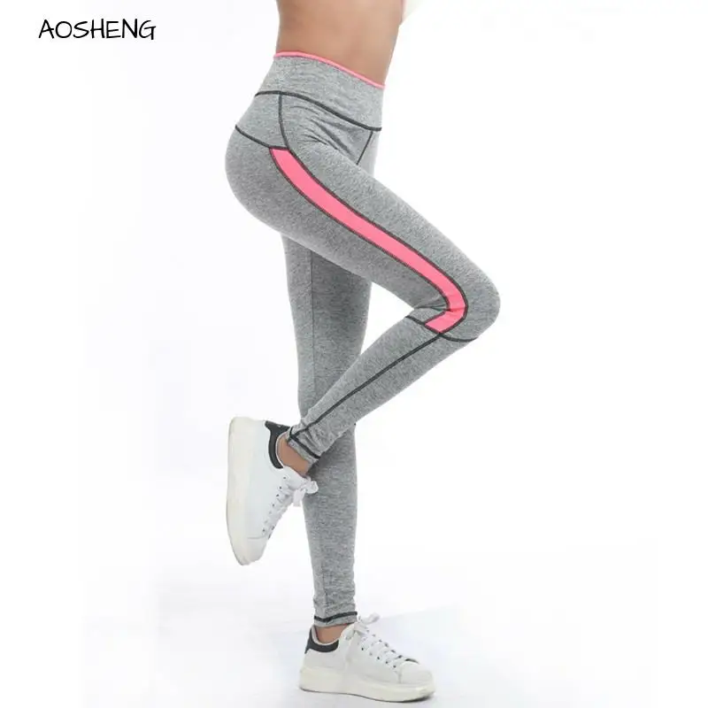 

Girls Ladies running sport pant light grey pink spring gym activewear sexy fitness legging 1208