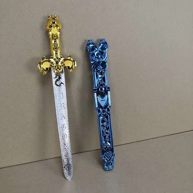 Plastic Sword Stage performance weapons Shangfang Sword Children's Toy Gold Green Blue Red 2