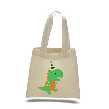 

T-Rex Dinosaur theme boy girl baby shower first 1st 2nd 3rd 4th 5th 6th 7th Birthday Party Decoration Favor candy Gift tote Bag