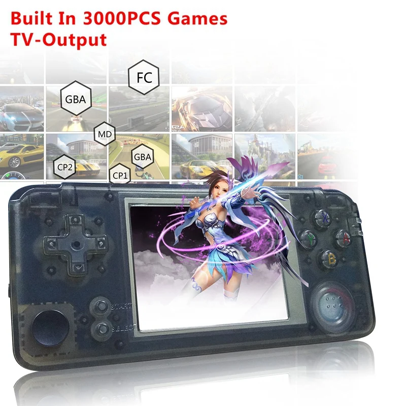 

Powkiddy Retro Handheld Game Console 16GB 3inch Portable Mini Video Gaming Players Built-in 3000 Games With 360 Degree Controlle