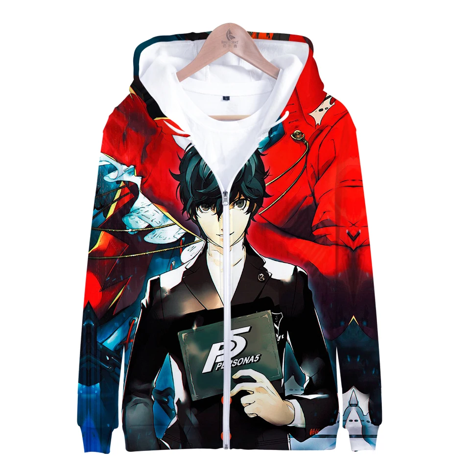 Persona 5 3D печатные толстовки на молнии для женщин/мужчин модные толстовки с капюшоном с длинными рукавами Harajuku Повседневная Уличная одежда