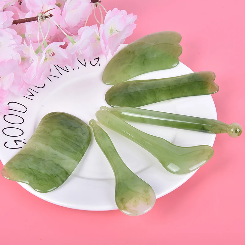 

5styles Natural Resin Guasha Scraping Massage Scraper Face Massager Acupuncture Gua Sha Board Acupoint Face Eye Care SPA Massage