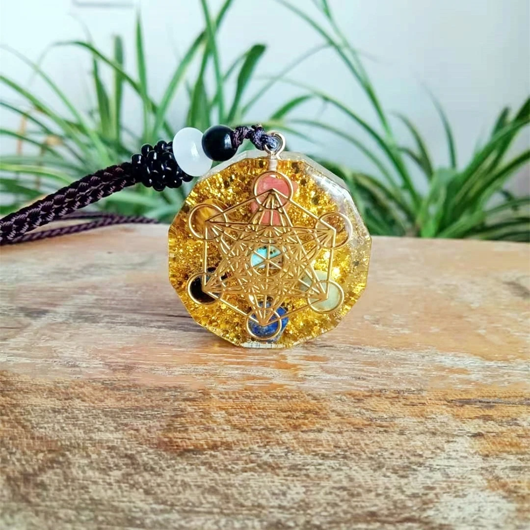 Collier orgonite yoga fleur de vie