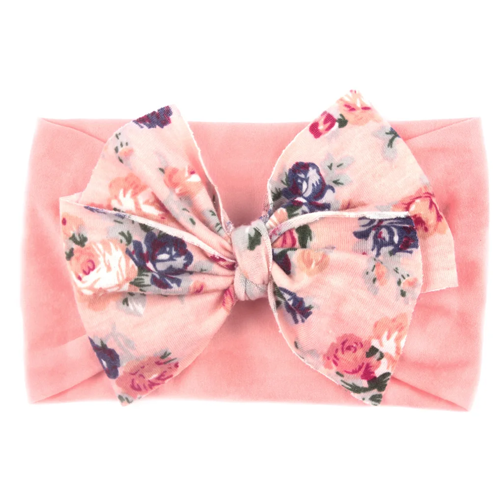 New Bohemia Elastic Printed Flower Kids Headband Newborn Infant Knot Bows Headwraps Baby Girls Headwear Cute Gifts Photo Props ergo baby accessories