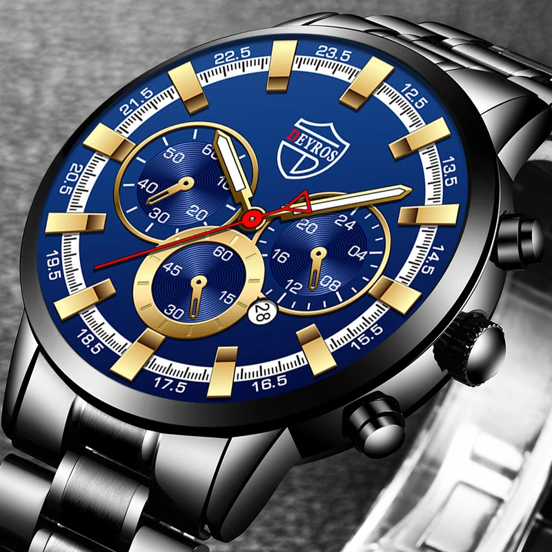 DEYROS Men's Luminous Pointer Casual Sport Watches Simple Luxury