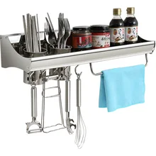 Нержавеющая сталь кухонная техника стеллаж для хранения настенная полка для столовых приборов Инструменты держатель для полотенец домашняя Организация mx10231705