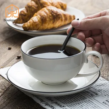 

INS cup simple ceramic coffee cup creative cup and saucer Italian style saucer mug cappuccino custom LOGO coffee mugs