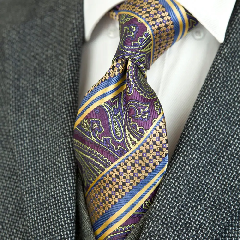 Галстук мужской с пейсли полосками 100% шелк|tie set|men necktiesnecktie tie |
