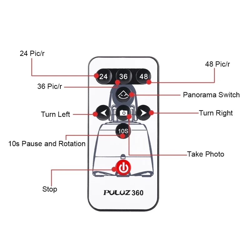 PULUZ электронная панорамная головка с поворотом на 360 градусов с пультом дистанционного управления для смартфонов, GoPro, DSLR камер