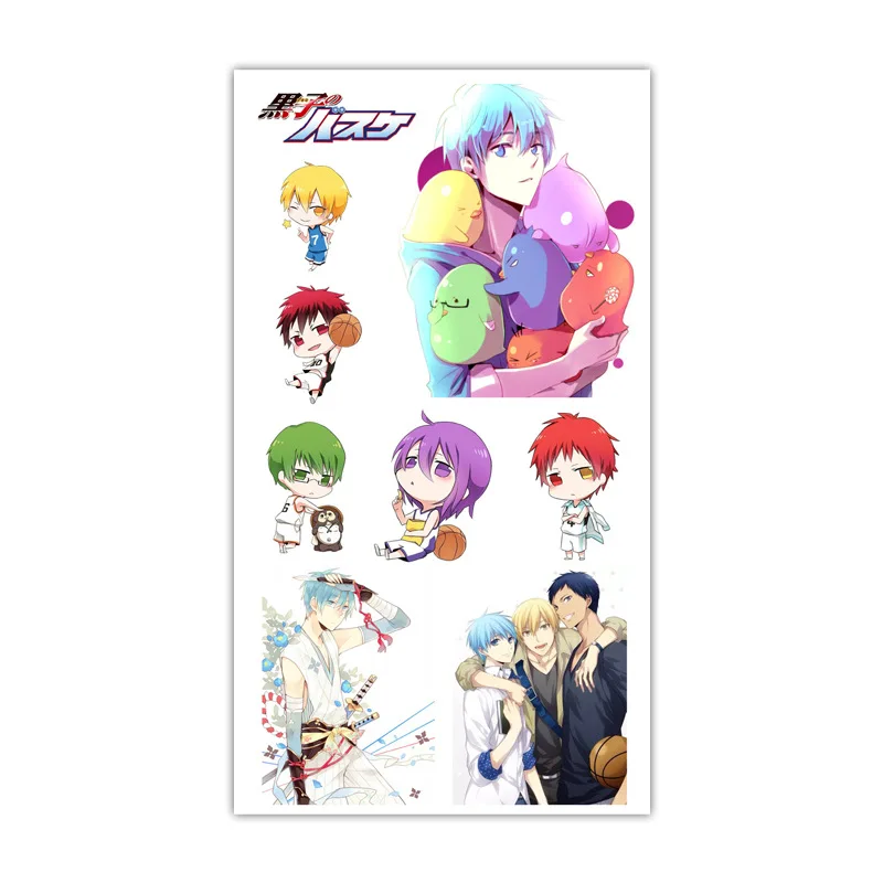 

1pc Kuroko no Basuke Tattoo Sticker Anime Stiker Water Transfer Temporary Children Tattoos Paper For Kids Body Arm