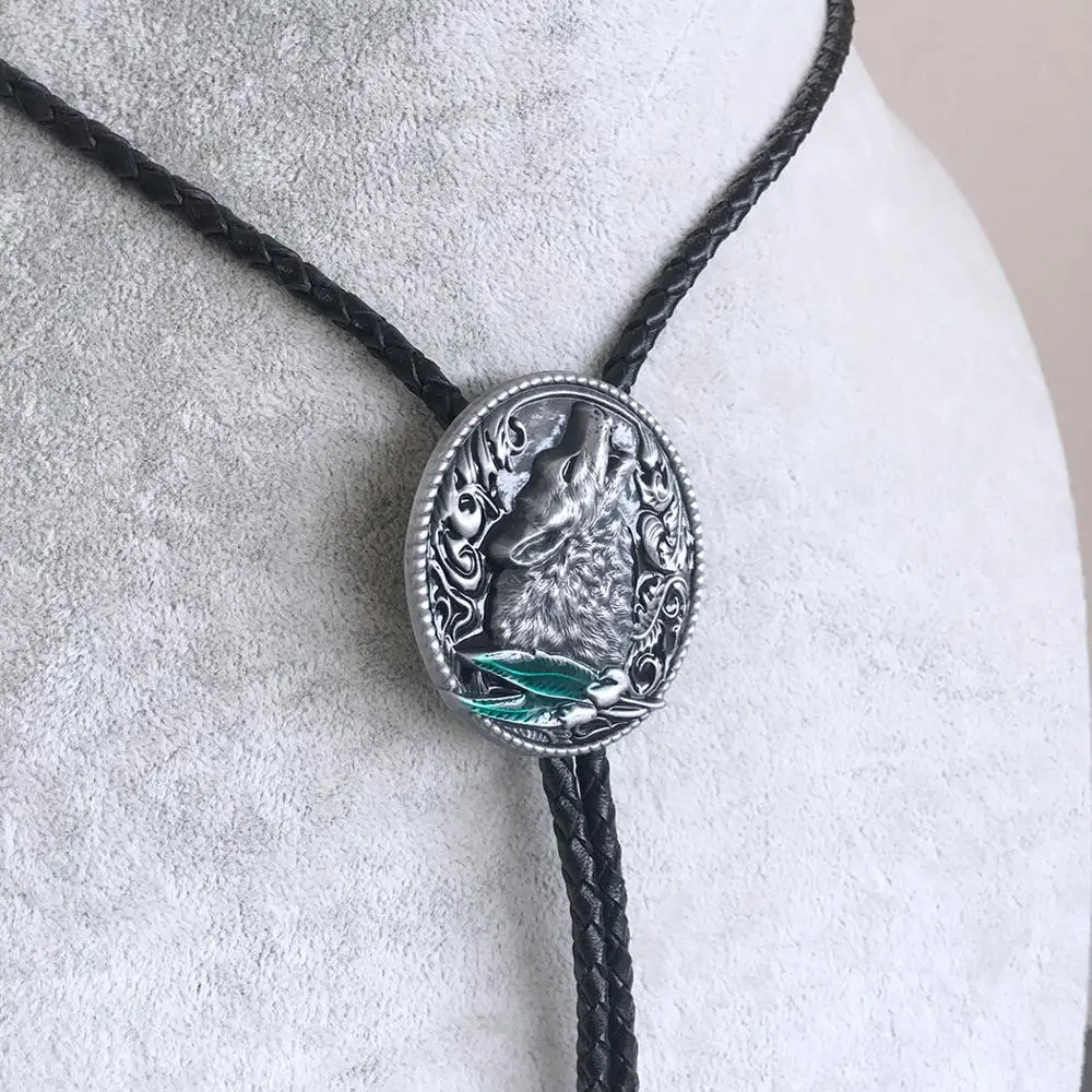 Галстук боло с волком в винтажном стиле|tie wedding|bolo tiewestern bolo tie |