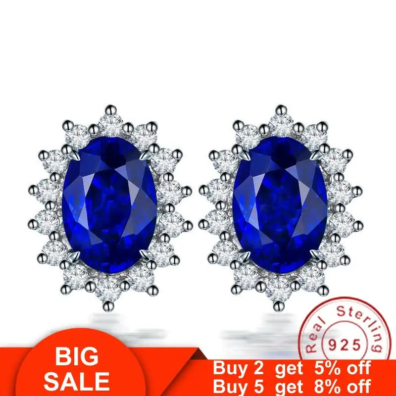 Изящные серьги гвоздики принцессы Дианы из настоящего серебра 925 пробы AAAAA cz