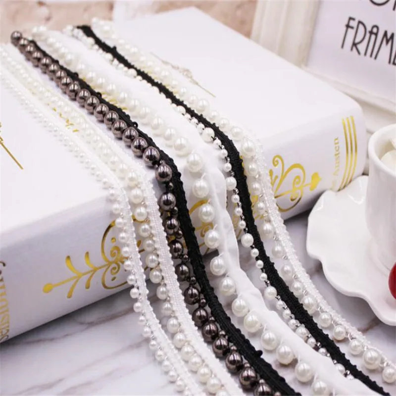 Pearl Beads lace Trimming collar beading lacework border strip Ribbon hair bows bag dress garments DIY Accessories IH37 | Дом и сад