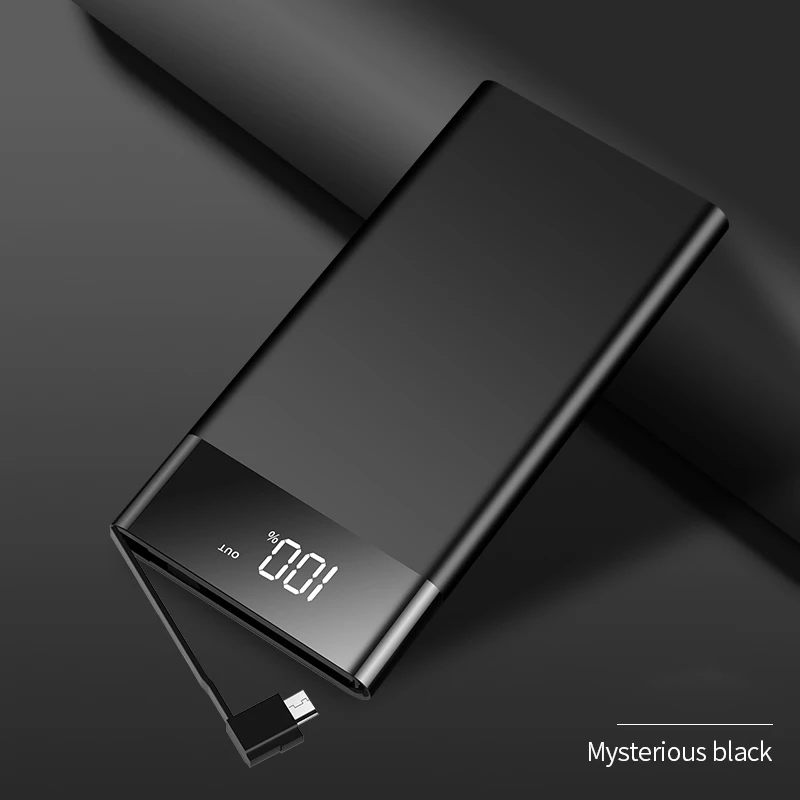 Xiaomi ультра-тонкий портативный внешний аккумулятор 20000 мАч для смартфона, аккумулятор, внешний аккумулятор, быстрая зарядка, мини милый мобильный внешний аккумулятор - Цвет: Black 20000mAh