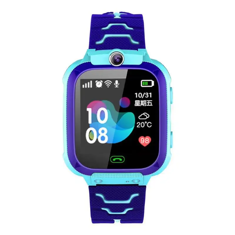 Новые смарт-часы LBS Детские Смарт-часы детские часы для детей SOS Вызов локатор трекер анти потеря монитор+ коробка - Цвет: Синий