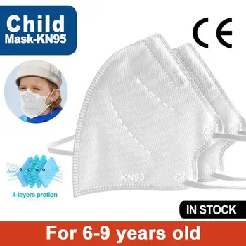 

10-100 Pcs Kids KN95 Mask For 6-9 Years old Children Girls Boys 4-Layer Anti-droplet Safe Respirator Filter Mask FFP2 Child Mask