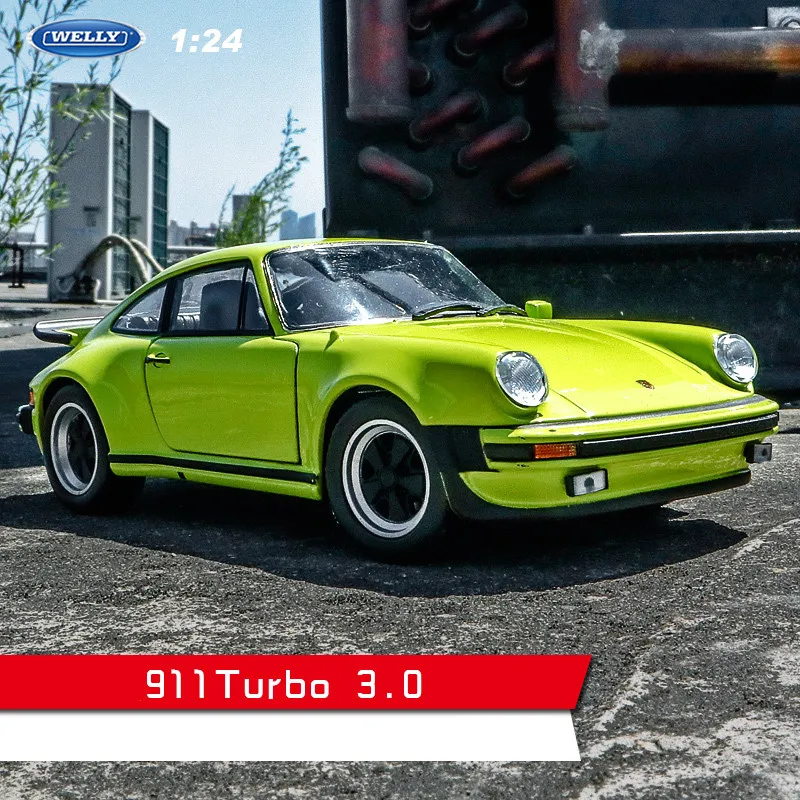 911 Turbo 3.0 Welly 1:24 Porsche 911 Turbo 3,0 модель автомобиля из сплава Модель автомобиля украшение автомобиля коллекция Подарочная игрушка Литье под давлением модель игрушка для мальчиков - Цвет: 911 Turbo 3.0