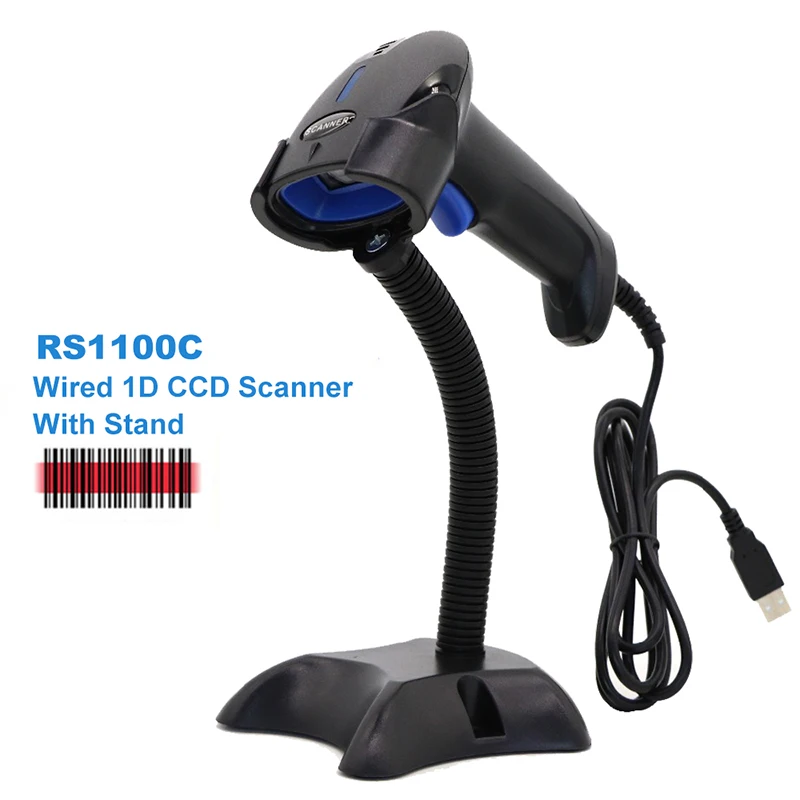 Handheld USB wired Bar Code Reader Plug and Play 1D CCD Barcode Scanner with screen scan for supermarket Restaurant Express paper scanner Scanners