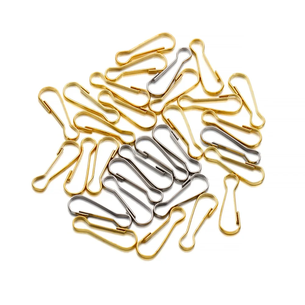 100 teile/los Snap Frühling Clip Haken Ringe Schnalle Zipper Hängen Schnalle Anschlüsse Für DIY Schmuck Machen Liefert Zubehör – Detail 9