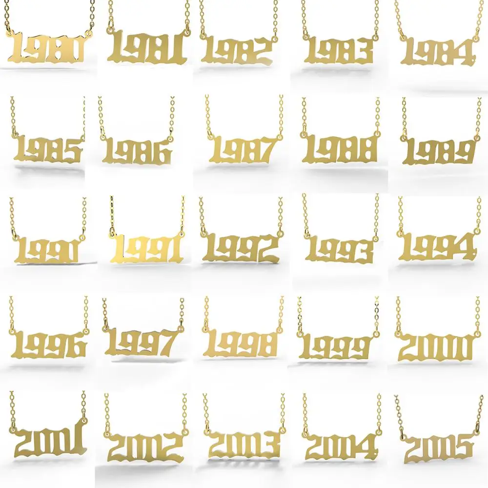 HangZhi 2020 New Trendy Year Number Pendant Glossy Stainless Steel Special Collar Necklace for Women Jewelry Birthday Gifts | Украшения и