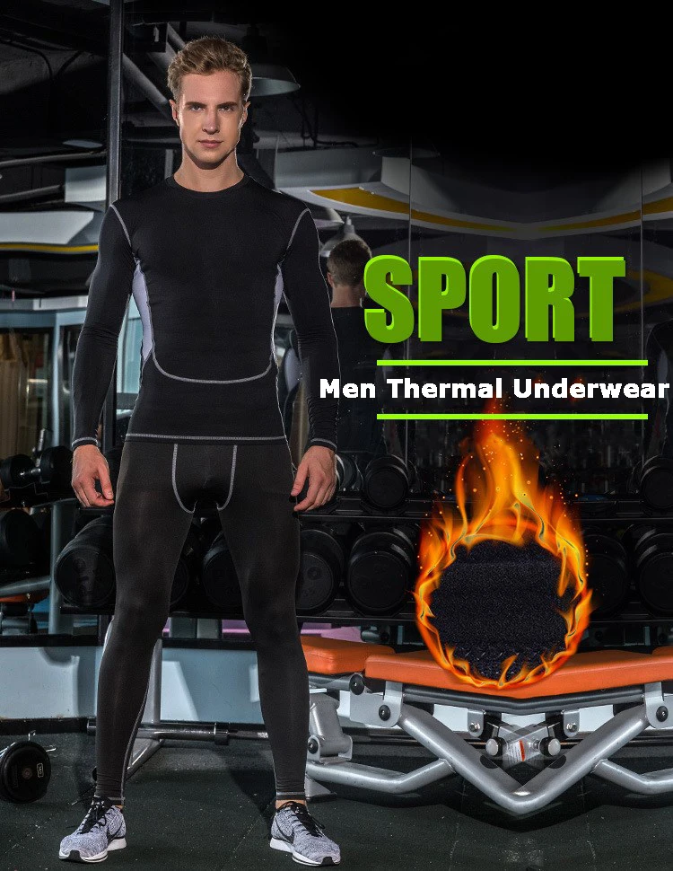 Fanceey Winter Long Johns Men Thermal Underwear Men Keep Warm Fitness Compression Underwear Thermo Fleece Thermal Clothing best long johns for men