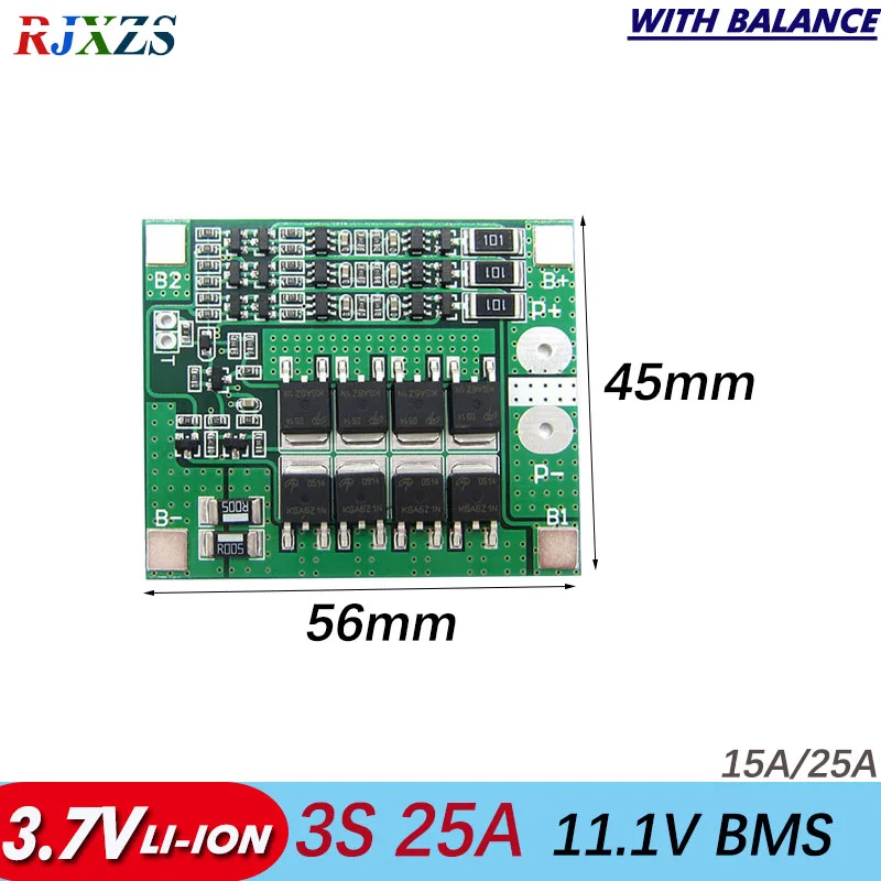 Защитная плата 3S 25A Li ion 18650 BMS для литий ионных аккумуляторов|bms pcm|protection board18650 bms |