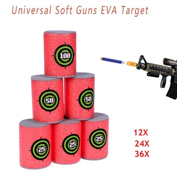

VORCOOL 12 PCS Target Cans Soft Foam Accessory Can for Dart Guns Games Bullet Gun Shoot Bow