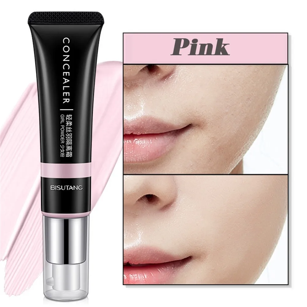 Pink Профессиональный праймер для лица, натуральная основа под макияж, основа под макияж, крем, увлажняющие невидимые поры, инструменты для контроля масла - Color: Pink