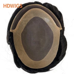 Front Lace Men Capillary Prosthesis Fine Mono NPU Natural Wig for Men Indian Human Hair System Toupee Natural Color Hairline